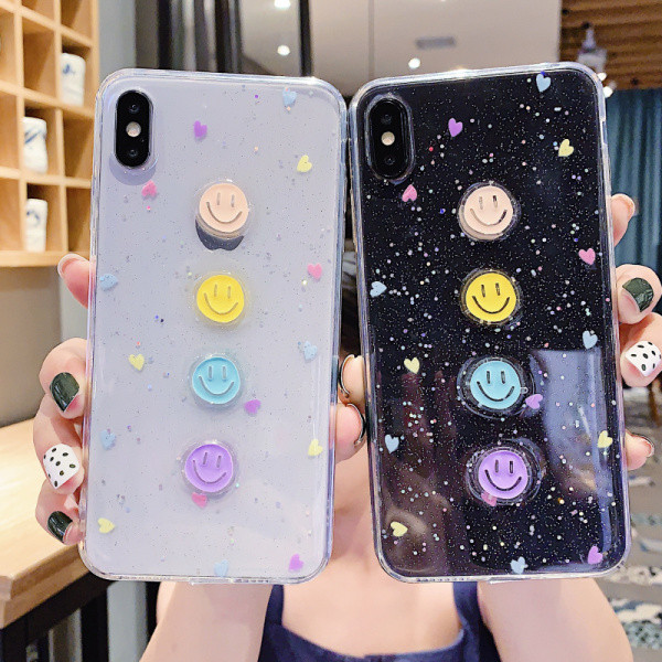 Θήκη σιλικόνη διαφανή για Iphone X / XS με τέσσερα χαμογελαστά πρόσωπα