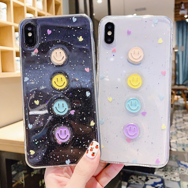 Θήκη σιλικόνη διαφανή για Iphone X / XS με τέσσερα χαμογελαστά πρόσωπα