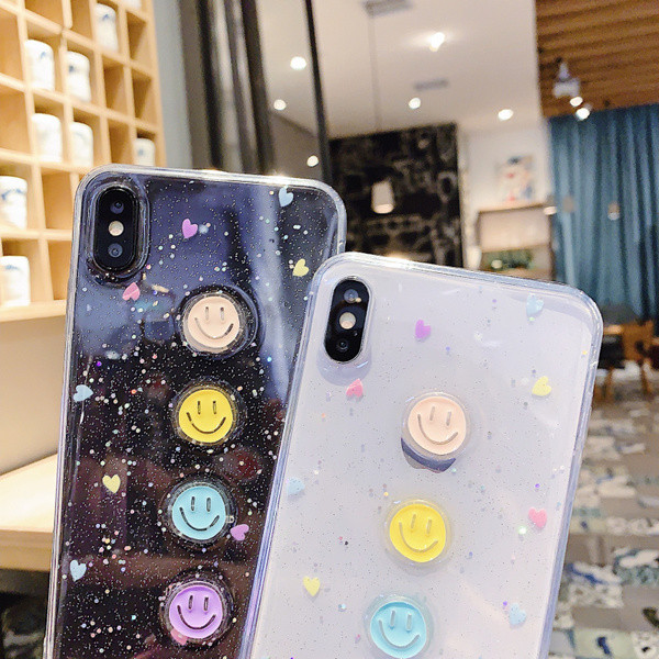 Θήκη σιλικόνη διαφανή για Iphone X / XS με τέσσερα χαμογελαστά πρόσωπα