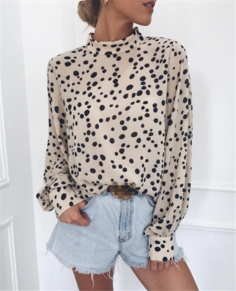 Μοντέρνα γυναικεία μπλούζα  φαρδύ μοντέλο σε μπεζ και μοβ χρώμα