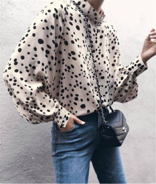 Μοντέρνα γυναικεία μπλούζα  φαρδύ μοντέλο σε μπεζ και μοβ χρώμα