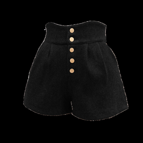 Női rövidnadrág széles modell magas derékkal és gombokkal