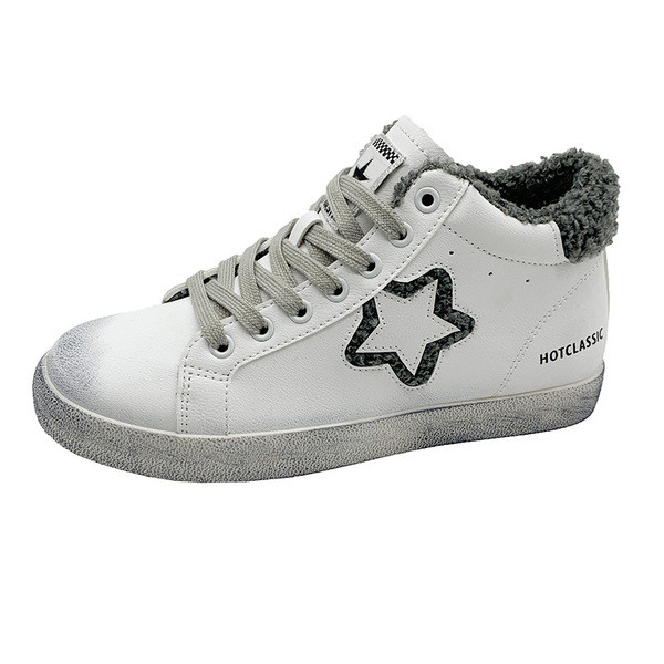 Alkalmi női tornacipő fűzővel és puha béléssel, fehér színben