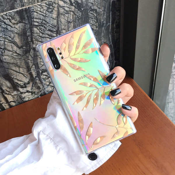 Прозрачен калъф с листа и ананаси в златист цвят за Samsung Note 10