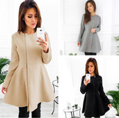 Γυναικείο παλτό με φερμουάρ σε μαύρο, μπεζ και γκρι χρώμα