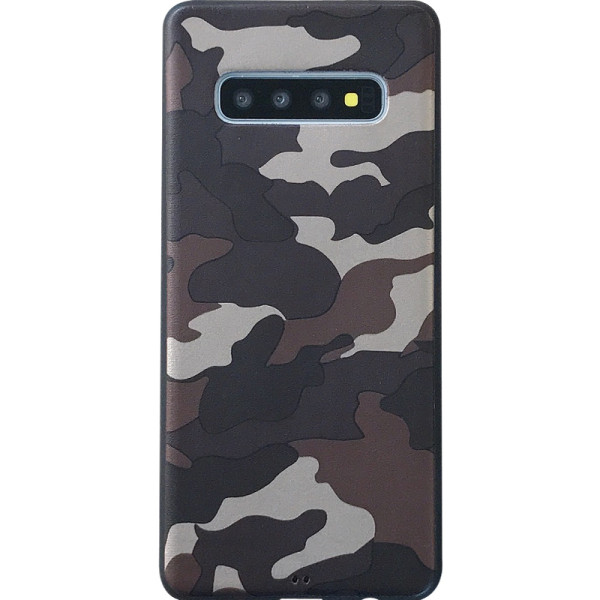 Husă pentru Samsung S10+ cu model de camuflaj în maro și gri