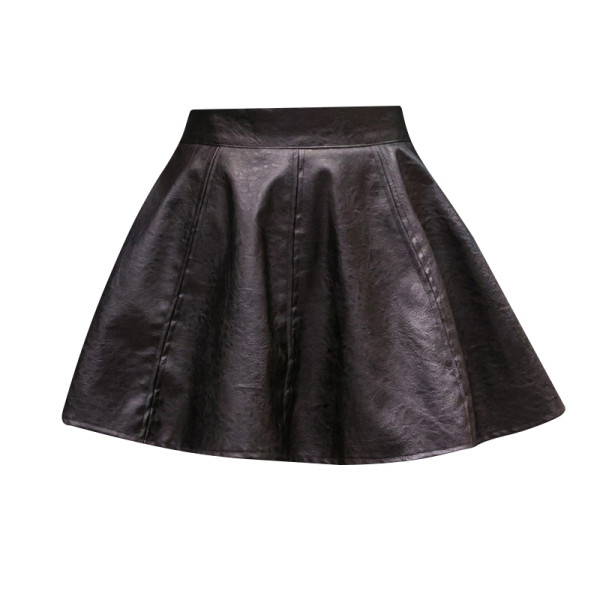 Modern női szoknya eko bőr szabású modellből fekete színben
