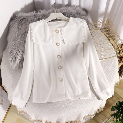 Μοντέρνα γυναικεία ζακέτα με κουμπιά και περιλαίμιο δαντέλας σε διάφορα χρώματα