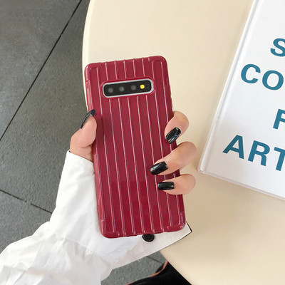 Θήκη για Samsung S10 + σε μαύρο και μπορντό χρώμα