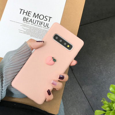 Szilikon tok 3D gyümölcs elemmel sárga, kék és rózsaszín színben Samsung S10-hez