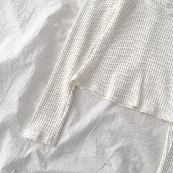 Καθημερινή γυναικεία μπλούζα με ωοειδές λαιμόκοψη και μακριά μανίκια σε τρία χρώματα