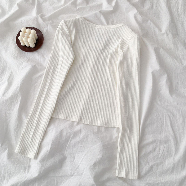 Καθημερινή γυναικεία μπλούζα με ωοειδές λαιμόκοψη και μακριά μανίκια σε τρία χρώματα