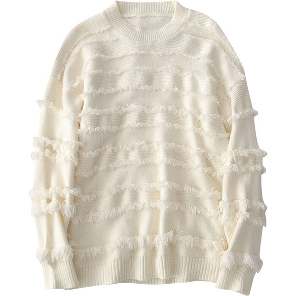 Modern női blúz több színben, bojttal, ovális nyakkivágással