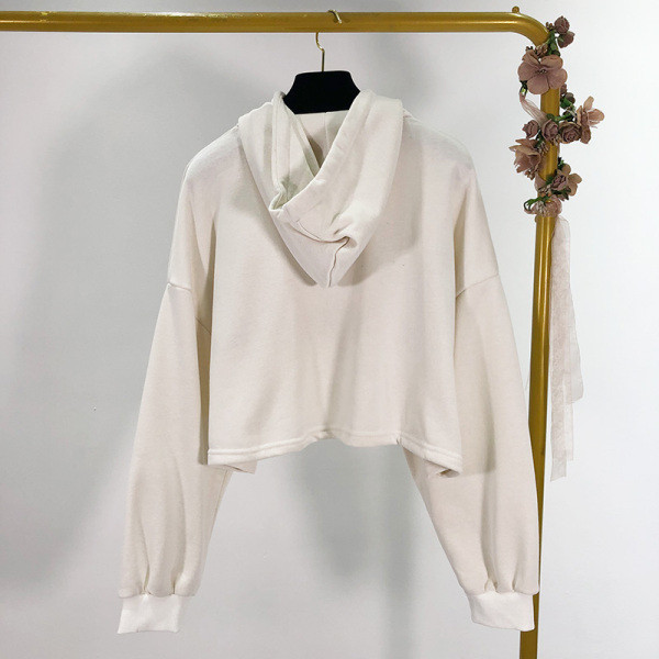 Κοντό αθλητική-casual φούτερ  με κουκούλα και γράμματα