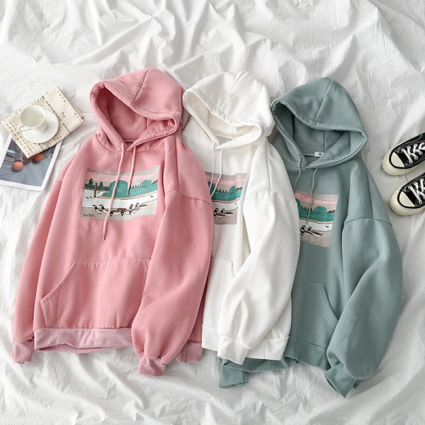 Γυναικείο casual πουλόβερ σε τρία χρώματα με εφαρμογή και τσέπη