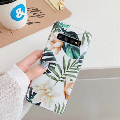 Husa cu model floral in roz si bej pentru Samsung S10