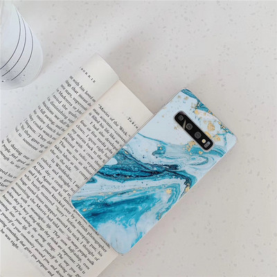 Samsung S10 tok márvány hatású kék és zöld színben