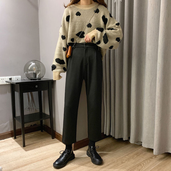 Γυναικείο παντελόνι  κλασικό μοντέλο με ψηλή μέση σε μαύρο χρώμα