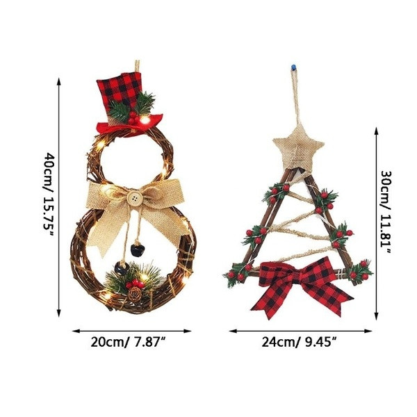 Κρεμαστά χριστουγεννιάτικη διακόσμηση με φώτα LED και κορδέλες σε δύο μοντέλα