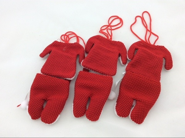 Σετ 6 τεμάχια θήκες του Άγιου Βασίλη με κόκκινο χρώμα