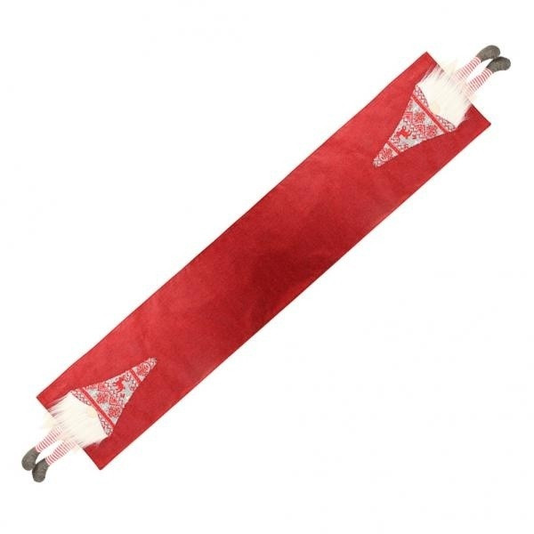 Χριστουγεννιάτικο Tishlifter για τραπέζι με 3D διακόσμηση του Άγιου Βασίλη σε κόκκινο και γκρι χρώμα