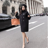 Μοντέρνο γυναικείο πλεκτό φόρεμα με κολάρο και κουμπιά