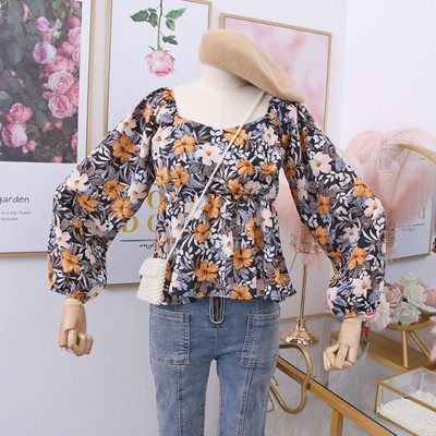 Μοντέρνα γυναικεία μπλούζα με floral μοτίβα και γυμνά ώμους - σε διάφορα χρώματα