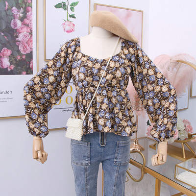 Μοντέρνα γυναικεία μπλούζα με floral μοτίβα και γυμνά ώμους - σε διάφορα χρώματα