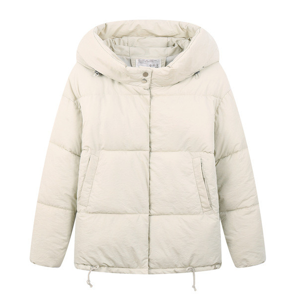 Modern női téli kabát kapucnival és zsebekkel, négy színben