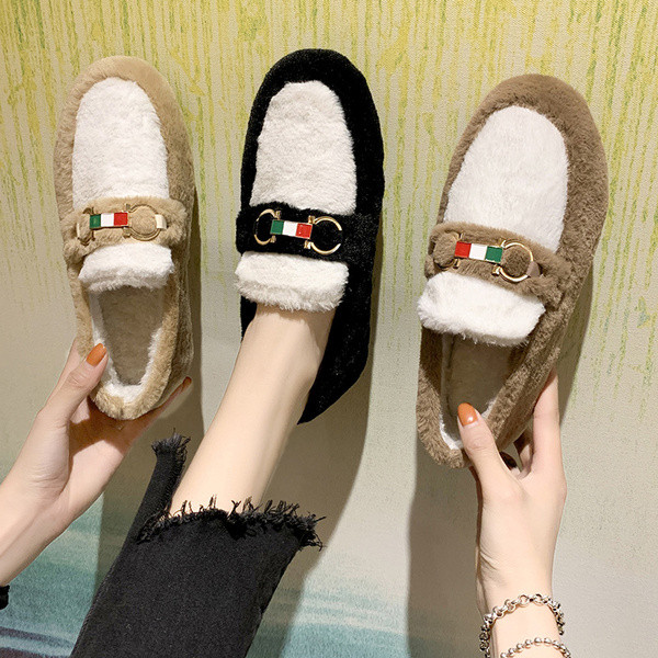 Női téli pehelypapucs lapos talppal több színben