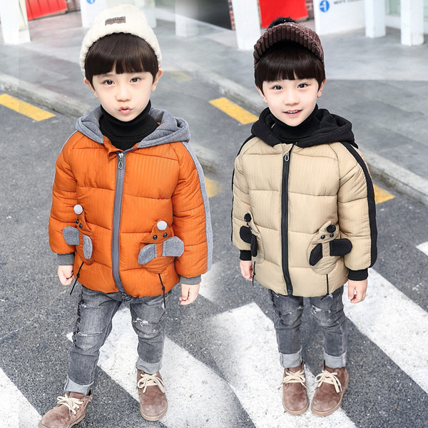 Geaca moderna pentru copii in trei culori cu elemente 3D pentru baieti