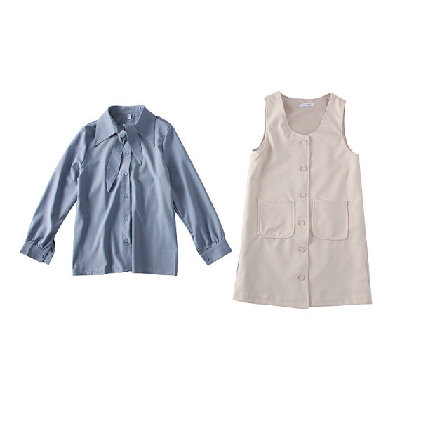 Νέο μοντέλο γυναικείο σετ  πουκάμισο + φόρεμα με κουμπιά σε τρία χρώματα