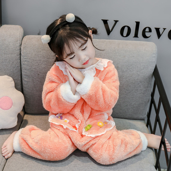 Gyerek pizsama lányoknak rózsaszín és narancssárga színben, zsebekkel