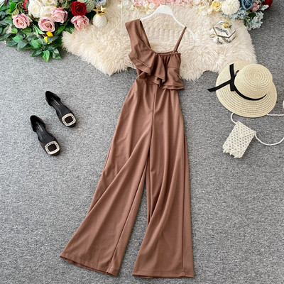 Μοντέρνα γυναικεία ολόσωμη φόρμα με λεπτό λουρί σε διαφορετικά χρώματα