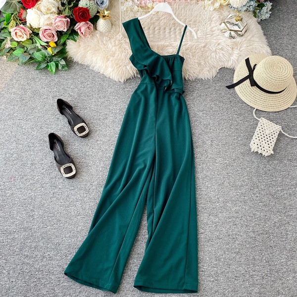 Μοντέρνα γυναικεία  ολόσωμη φόρμα με λεπτό λουρί σε διαφορετικά χρώματα