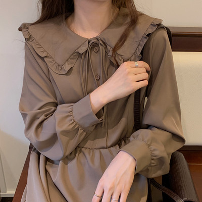 Καθημερινό γυναικείο φόρεμα με μακριά μανίκια σε τρία χρώματα