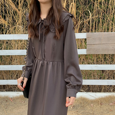 Καθημερινό γυναικείο φόρεμα με μακριά μανίκια σε τρία χρώματα