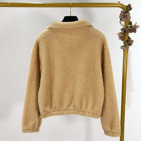 Hanorac scurt din puf, cu fermoar, în bej și verde