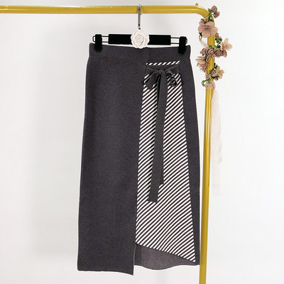 Hosszú kötött szoknya nyakkendővel több színben