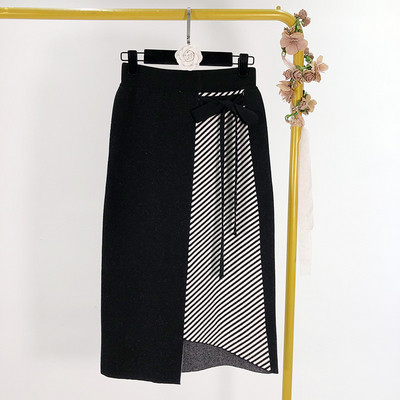 Hosszú kötött szoknya nyakkendővel több színben