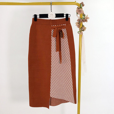 Hosszú kötött szoknya nyakkendővel több színben