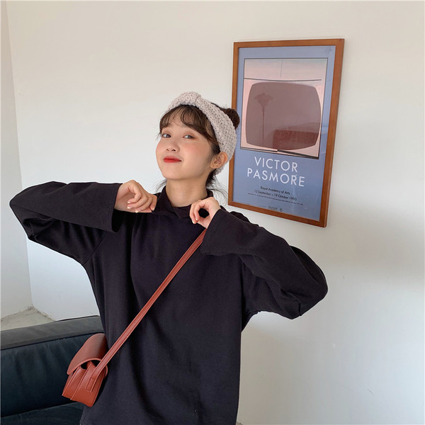 Γυναικεία casual μπλούζα σε διάφορα χρώματα με ψηλό γιακά