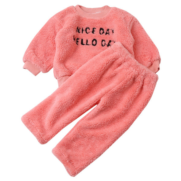 Παιδική πιτζάμα για κορίτσια σε δύο χρώματα από δύο κομμάτια με κεντήματα