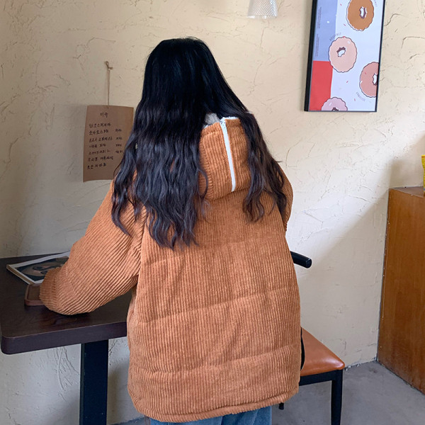 Női alkalmi kabát két színben kapucnival