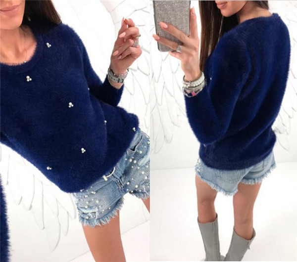 Γυναικείο πουλόβερ με στρογγυλή λαιμόκοψη κατάλληλο για το χειμώνα