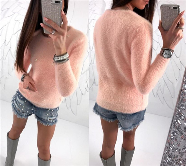 Γυναικείο πουλόβερ με στρογγυλή λαιμόκοψη κατάλληλο για το χειμώνα