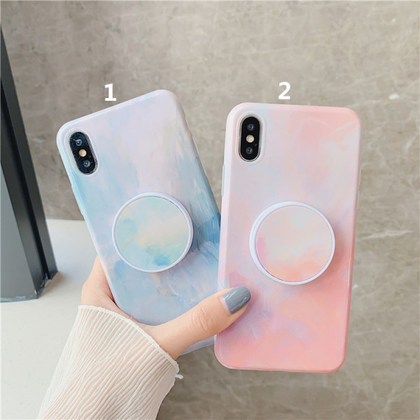 Tok iPhone X / XS + gyűrűhöz rózsaszín és kék színben