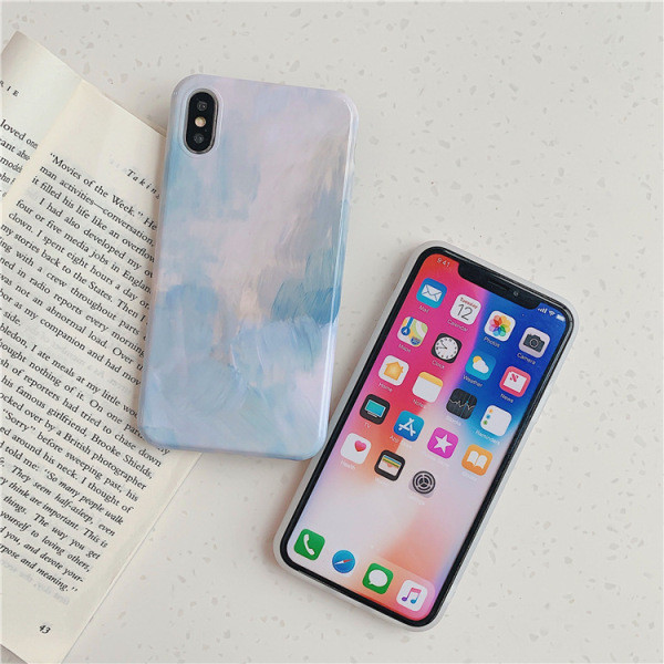 Tok iPhone X / XS + gyűrűhöz rózsaszín és kék színben