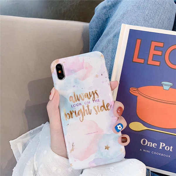 Színes tok + gyűrű és felirat a hátoldalon Iphone X / XS-hez