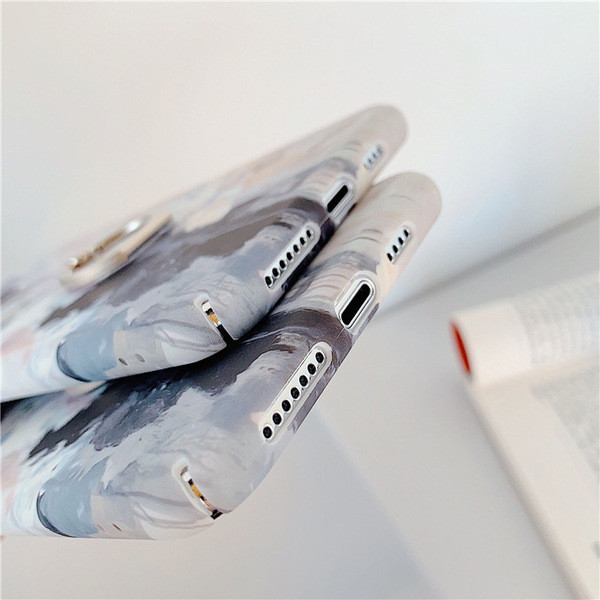 Spate tare multicolor + inel pentru Iphone X / XS